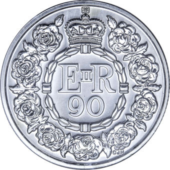 Elizabeth II, £20 Fine Silver, 2016 - Queen's 90th Birthday_rev