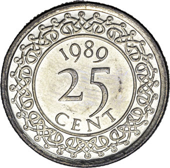 Surinam 4 coin set_rev_25 cent