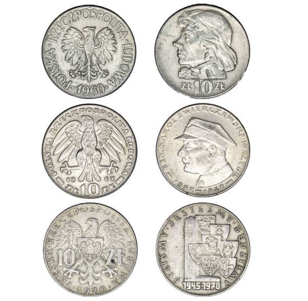 Three Polish 10 Zloty Commemoratives EF