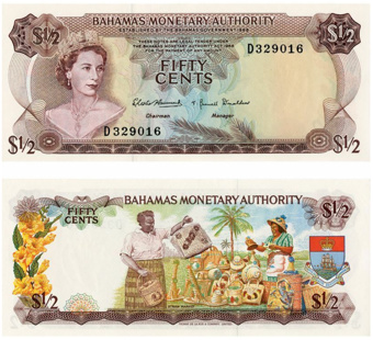 Bahamas Half Dollar/50 Cents P26a Unc
