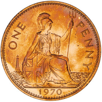 Elizabeth II Penny 1970 Proof_rev