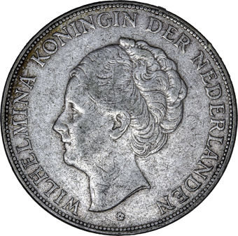 Dutch Silver 2 1/2 Guilder Very Fine_obv