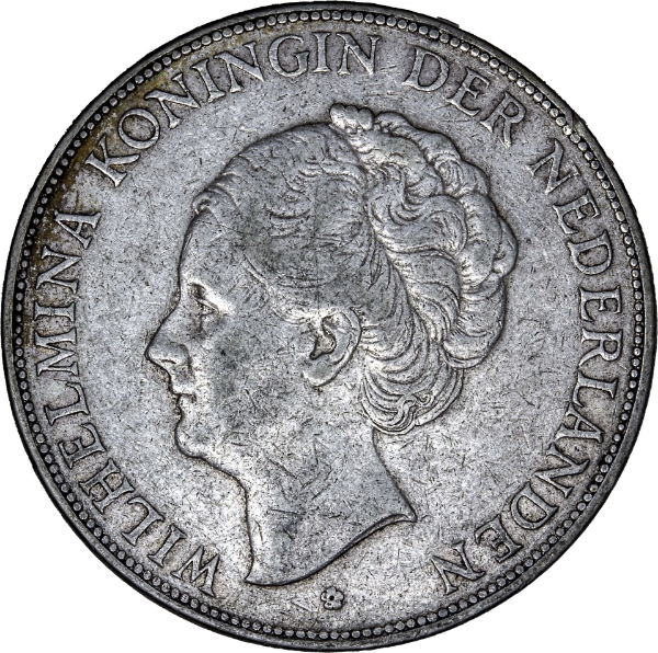 Dutch Silver 2 1/2 Guilder Very Fine_obv