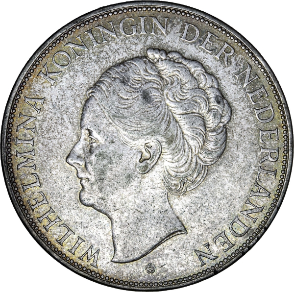 Dutch Silver 2 1/2 Guilder Extremely Fine_obv