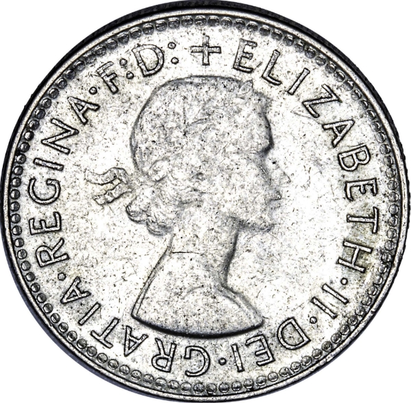 Australia Sixpence 1963 EF_obv