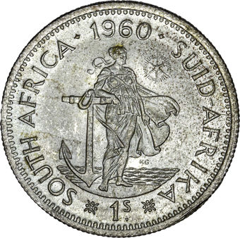 South Africa Elizabeth II Shilling Unc_rev