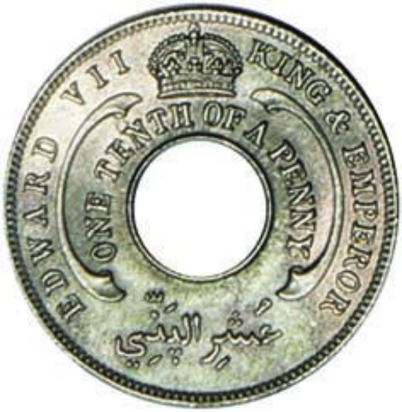 British West Africa 1/10th Penny 1919h Unc_rev