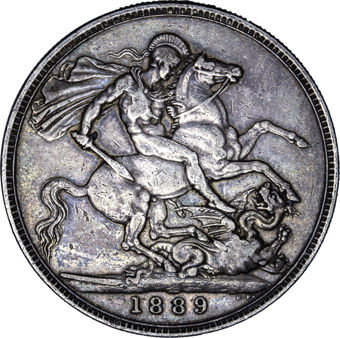 Victoria, Crown, 1889 JH, Very Fine_rev