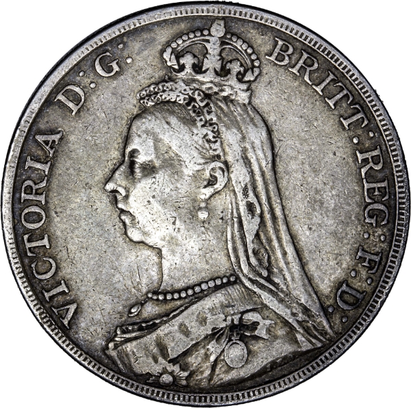 Victoria, Crown, 1890 JH, Very Fine_obv