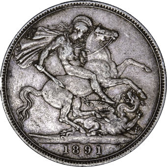 Victoria, Crown, 1891 JH, Very Fine_rev
