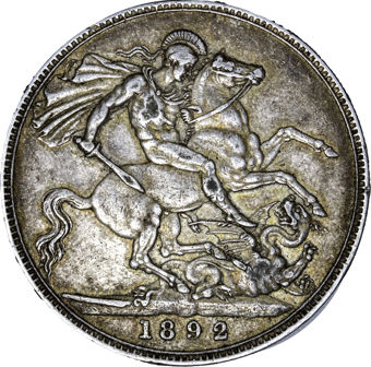 Victoria, Crown, 1892 JH, Very Fine_rev