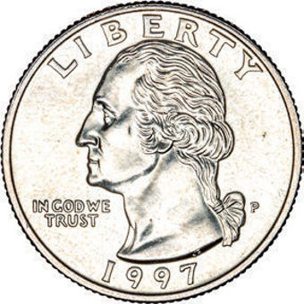 Roll of 40 1997 USA Quarters BU_obv
