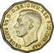 George VI, Brass Threepence, 1944_obv