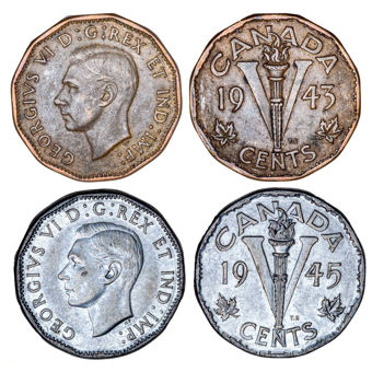 Canada 2 x 'V' Nickels 1943-1945_main