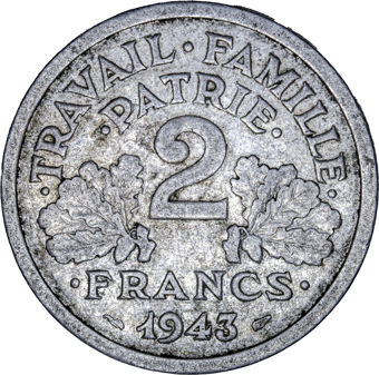 Vichy France 2 Franc_rev