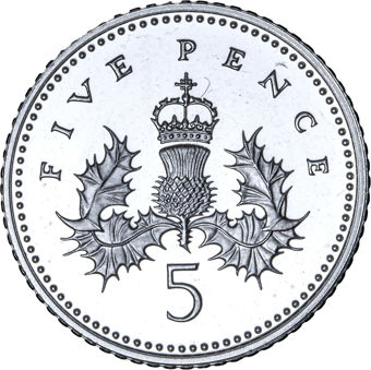 Five Pence, 2008, Thistle Reverse, Silver Proof_rev