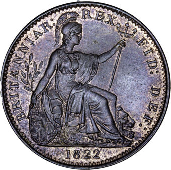 George IV, Farthing, 1822 Laureate Head, Choice Uncirculated_rev
