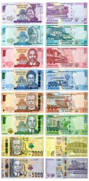 Complete Malawi 20-5000 kwacha(8) Unc
