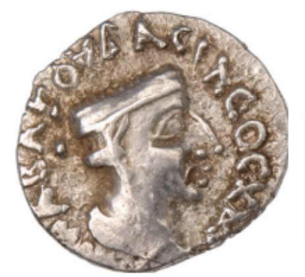 Silver Drachm of Nahapana Fine_obv