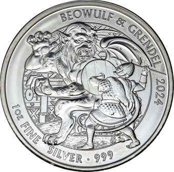Charles III £2 2024 Beowulf & Grendel Silver Ounce_rev