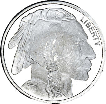 Silvertowne Mint USA Buffalo / Native Indian Silver 1/10 Round_obv