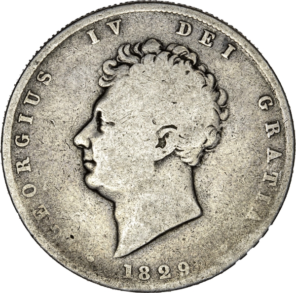 George IV, Bare Head Halfcrown Very Good_obv