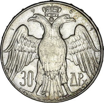 Greece, 30 Drachma 1964 Unc_rev
