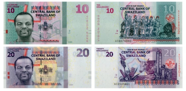 Swaziland 10 & 20 Emalangeni Pair Unc