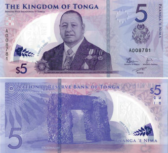Tonga 5 Pa'anga Nd (2024) P-New Polymer Unc