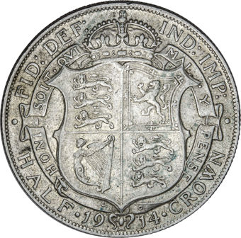 George V Halfcrown 1914 About Extremely Fine_rev
