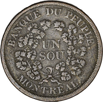 Lower Canada One Sou, Very Fine_rev