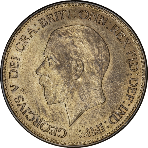 George V Penny 1928 Brilliant Unc_obv