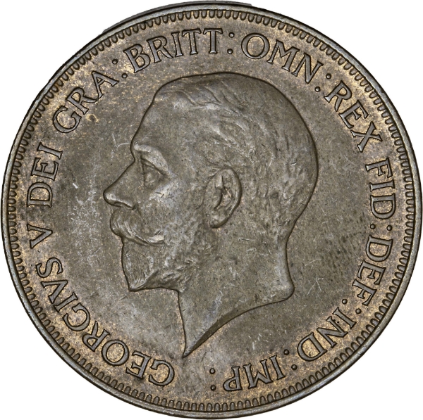 George V Penny 1928 Uncirculated_obv
