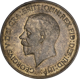 George V Penny 1928 Uncirculated - Brilliant Unc_obv