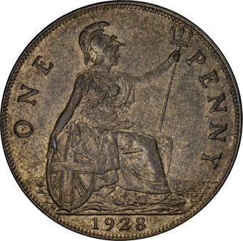 George V Penny 1928 Uncirculated - Brilliant Unc_rev