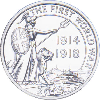 Elizabeth II, £20 Fine Silver, 2014 - World War I Outbreak_rev