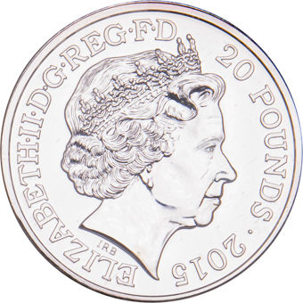 Elizabeth II, £20 Fine Silver, 2015 - Sir Winston Churchill_obv