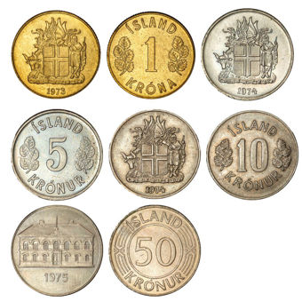 Four Iceland Kroner Coins_main