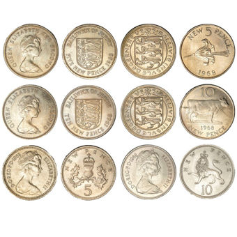 1968 5p & 10p Channel Islands & UK Set (6 coins)_main