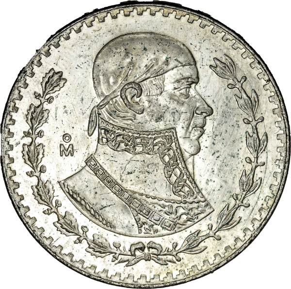 Mexico Last Silver Peso 1957-67 Uncirculated_obv