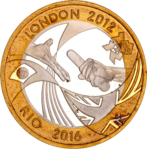 £2 2012, London to Rio Olympic Handover. Silver Proof in capsule_rev