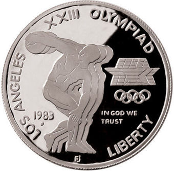 USA 1984 Olympic Dollar Discus_obv
