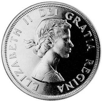 1964 Canadian Silver Dollar Uncirculated_obv