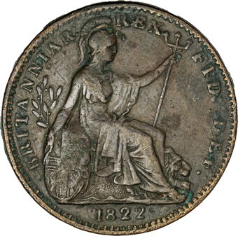 George IV, Farthing, Laureate Head, 1822, Fine_rev