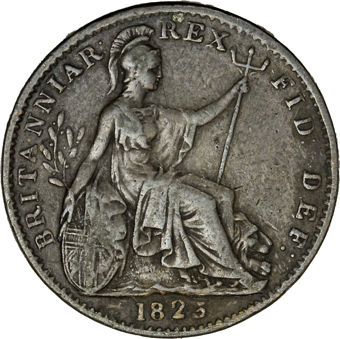 George IV, Farthing, Laureate Head, 1823, Fine_rev