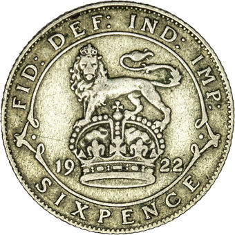 George V Sixpence 1922 Very Fine_rev