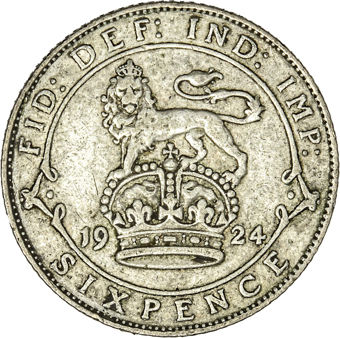 George V Sixpence 1924 Very Fine_rev