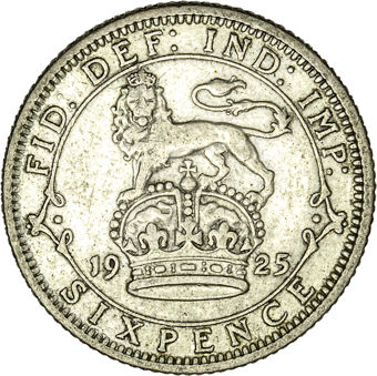 George V Sixpence 1925 Very Fine_rev