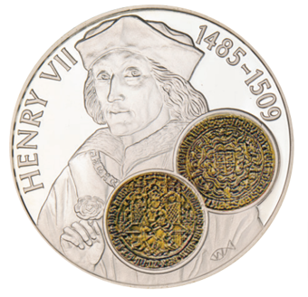 Falkand Islands, 50 pence 2001, Henry VII Silver Piedfort Crown_rev