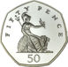 2008 50 Pence Last Seated Britannia_rev